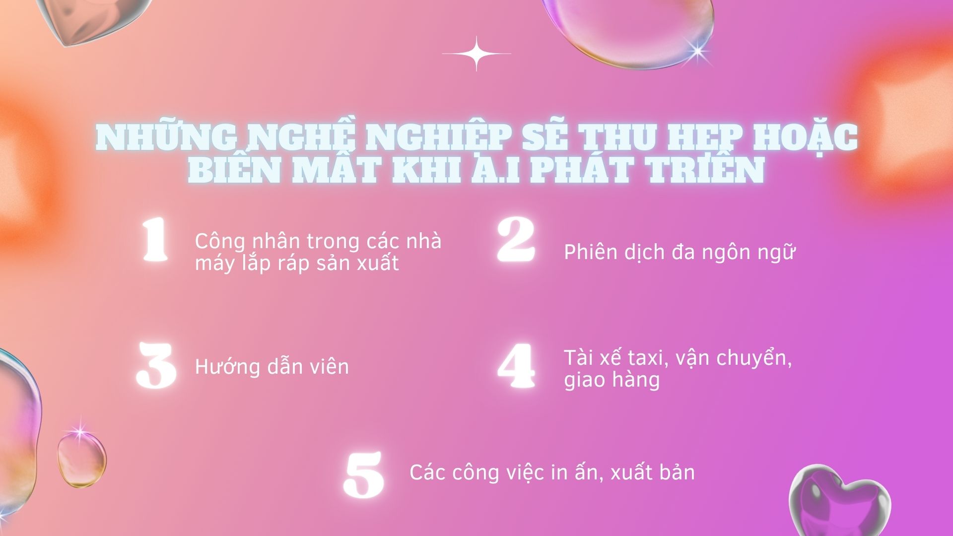 Những nghề nghiệp sẽ thu hẹp hoặc biến mất khi ai phát triển